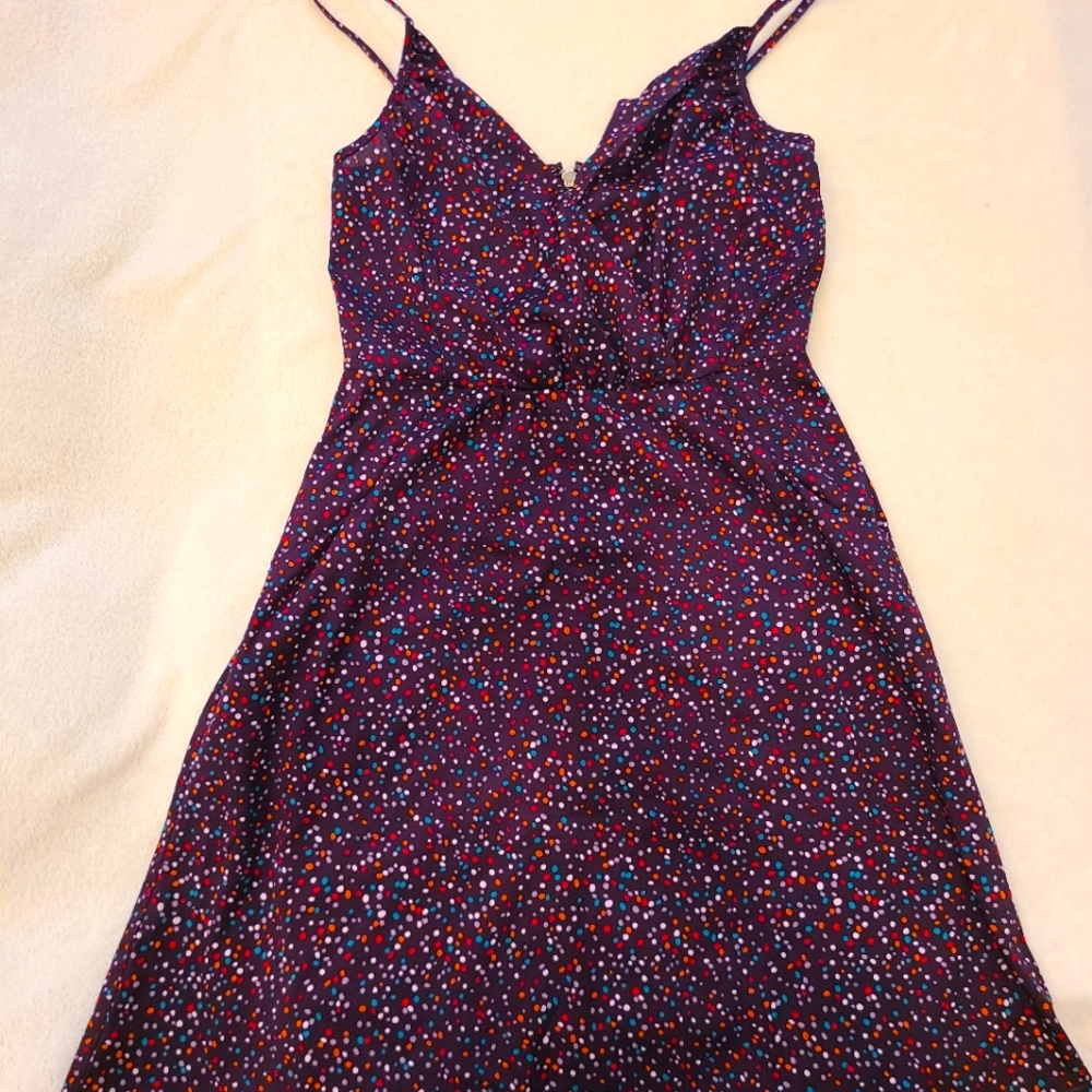 Silky soft cute dress with poke a dot pattern